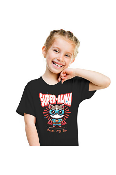 StoryGift Romania Tricou Copii cu Iepure Supereroi Personajeiv Gri Cu Gantere Shaorma Dieta Haios ,Black_6ANI