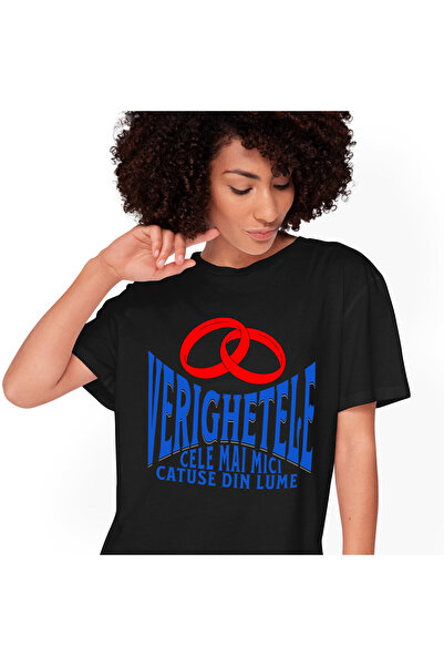 StoryGift Romania Tricou Femei cu Inele Rosii Pereche Pe Viata Mesaj Haios Ve...