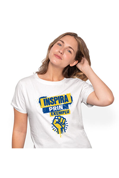 StoryGift Romania Tricou Femei cu Pumn Barbat Mesaj Motivational Inspira Prin...