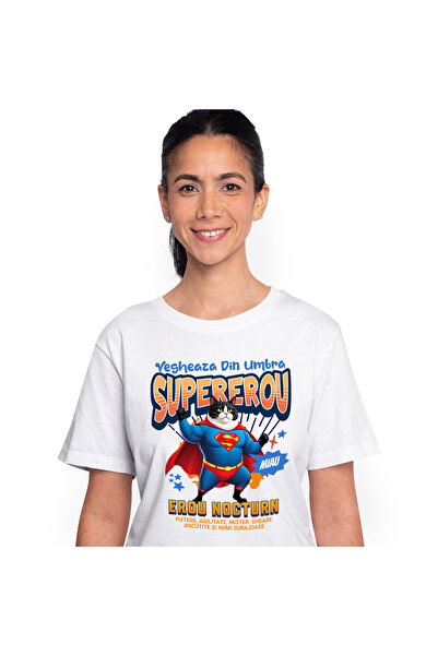 StoryGift Romania Tricou Femei cu Pisica Cu Muschii Ridicand Greutati Superer...