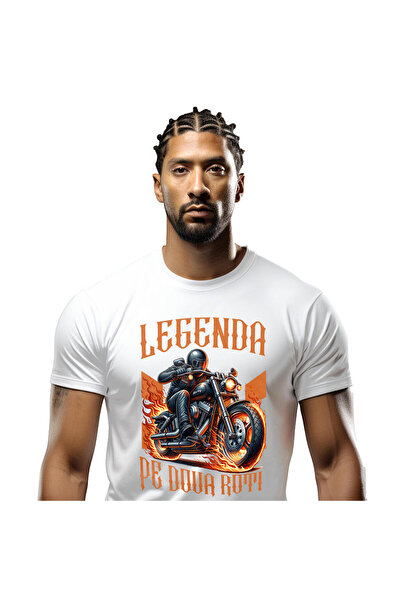 StoryGift Romania Tricou Barbati cu Motociclist In Tinuta De Piele Protectie ...