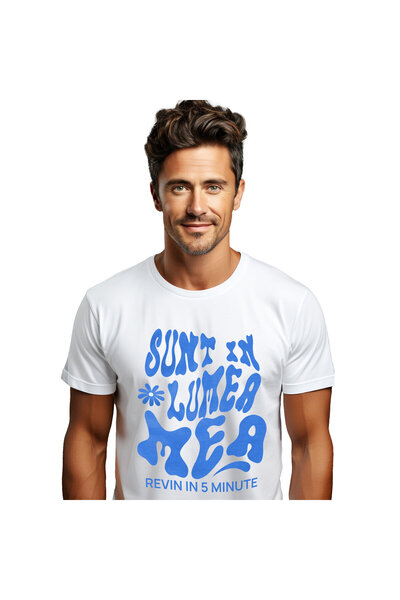 StoryGift Romania Tricou Barbati cu Mesaj In Limba Romana Iluzie Optiva floar...