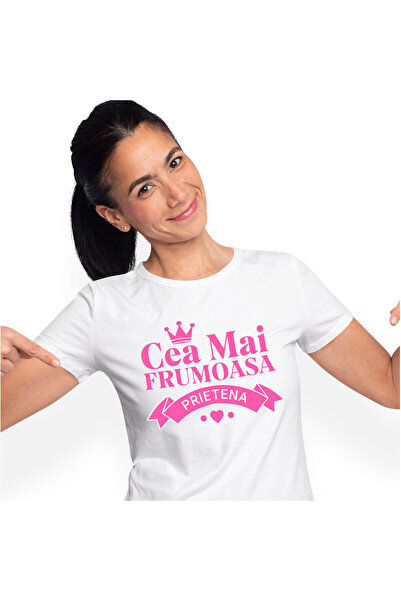 StoryGift Romania Tricou Femei cu Coroana Regala De Printesa Inimioare Roz Pr...