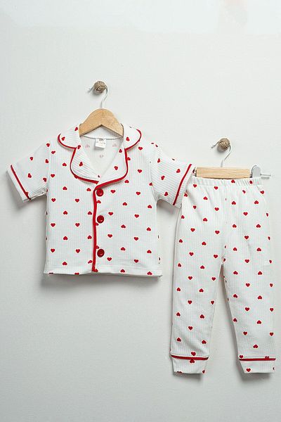 VaVbaby Little Heart Baby Girl Summer Pajama Set
