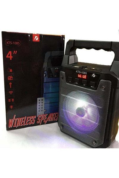 KTS مكبرات صوت لاسلكية بتقنية البلوتوث ومشغل MP3 ومكبر صوت ميكروفون ودعم بطاقة SD وراديو FM