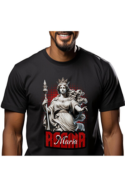 StoryGift Romania Tricou Barbati cu Statuie Stil Grecesc Regina Cu Coroana Si...
