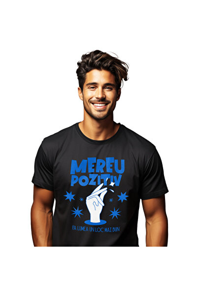 StoryGift Romania Tricou Barbati cu Mana Umana Pocnind Din Degete Stele Pozit...