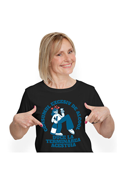 StoryGift Romania Tricou Femei cu Fata Cu Pahar Vin Stelute Colorate Sticla D...