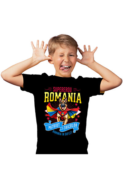 StoryGift Romania Tricou Copii cu Ciobănesc German / German Shepherd Caine In...