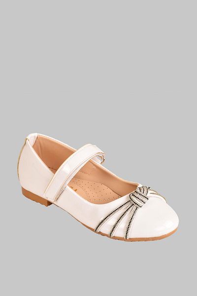 minibonito Girl's Anatomical Sole Stone Shiny Patent Leather Ballerina Shoes