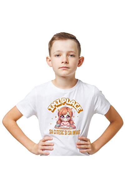 StoryGift Romania Tricou Copii cu Fata Stil Anime Cu Ochelari De Vedere Carti...