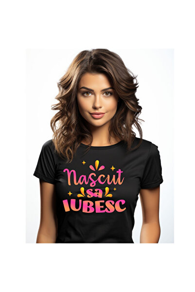 StoryGift Romania Tricou Femei cu Stil Colorat radient Roz Portocaliu Mov, Co...