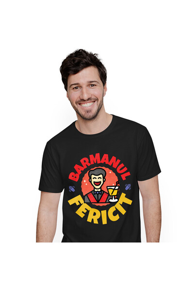 StoryGift Romania Tricou Barbati cu Barbat Animatie Vesel Cu Pahar Bautura Me...