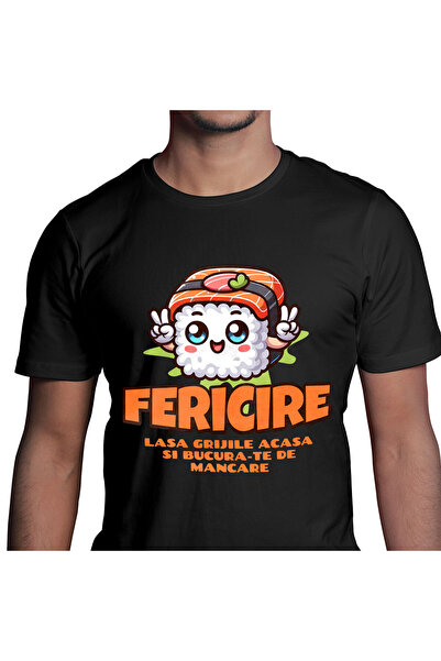StoryGift Romania Tricou Barbati cu Sushi Vesel Cu Semnul Pace, Mancare Fast ...