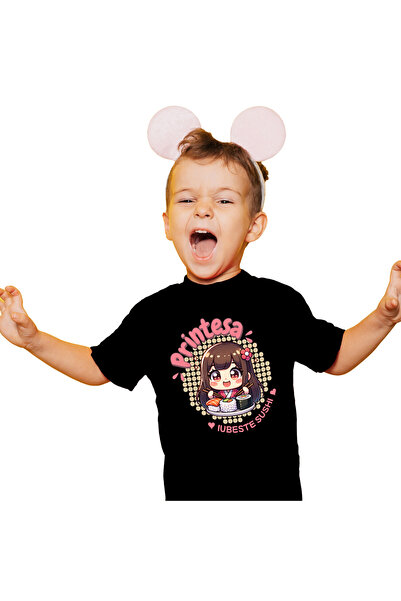 StoryGift Romania Tricou Copii cu Fata Asiatica Cu Par Brunet Si Breton Manca...