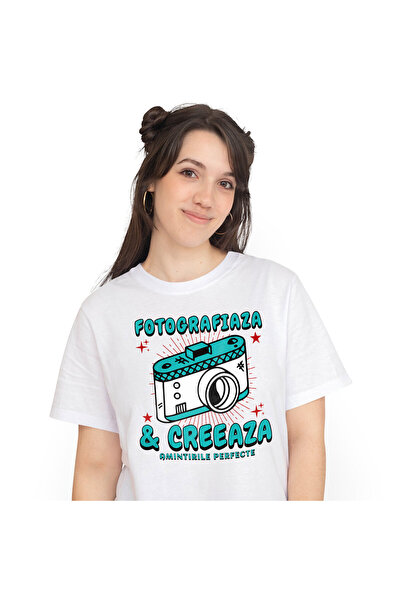 StoryGift Romania Tricou Femei cu Aparat Foto Vintige Creativitate Hobby Foto...