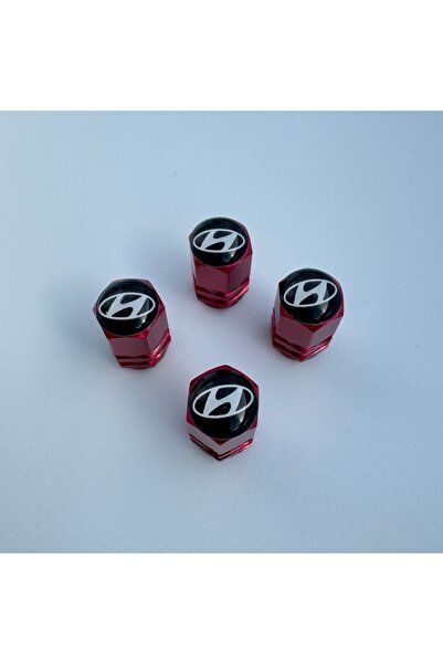 Aksefuar Lazer Hyundai İ30 ile Uyumlu Logolu Alüminyum Altıgen Kırmızı Sibop ...