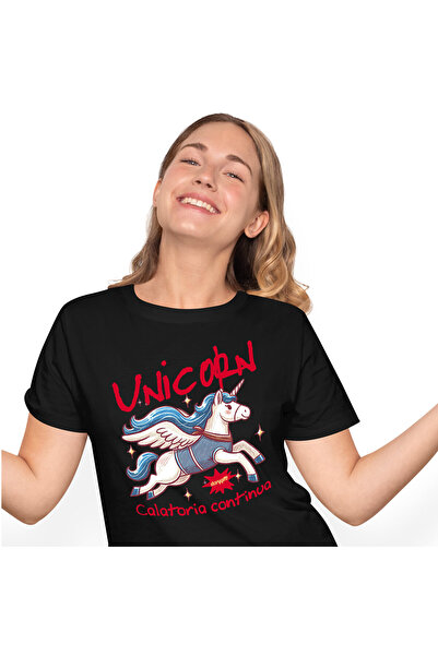 StoryGift Romania Tricou Femei cu Unicorn in zbor desenat Copii, cal cu corn ...