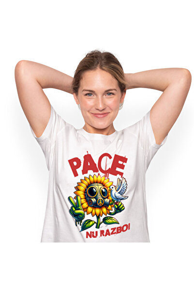 StoryGift Romania Tricou Femei cu Floarea Soarelui Cu Masca Toxic Porumbel Al...