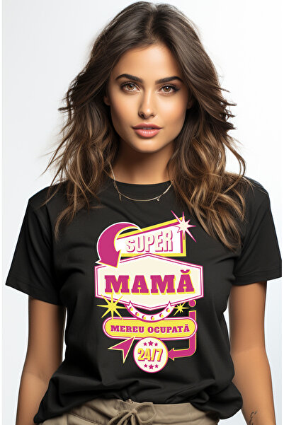 StoryGift Romania Tricou Femei super mama mreu ocupata iubire familie ziua ma...