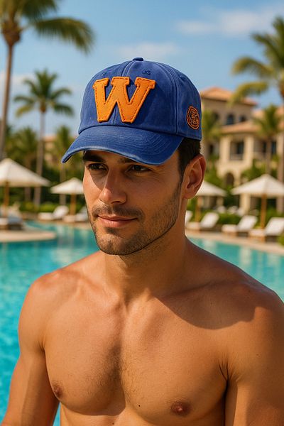 LAGRANZE Men's Sports Hat Black Adjustable Vintage Vintage W Model
