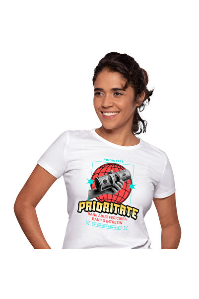 StoryGift Romania Tricou Femei cu Bancnote De Bani Tinute De Mana Umana, Aver...