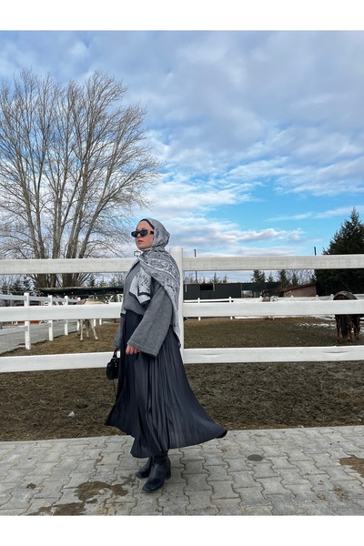 Deri pileli etek