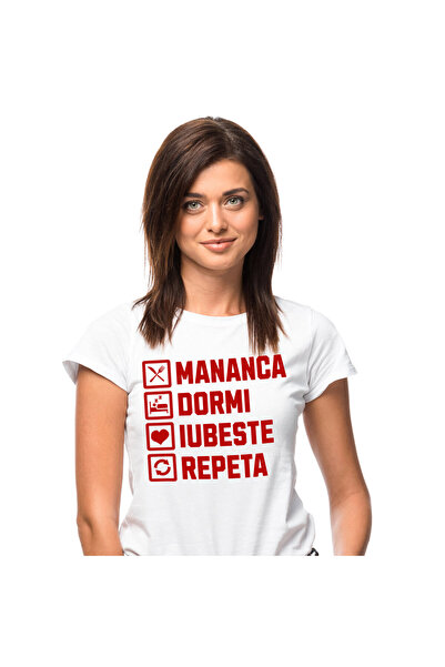 StoryGift Romania Tricou Femei cu Rutina Zilnica Schedule, valentine's Day, D...