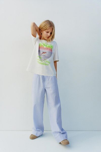 The Champ Clothing Тениска за момичета от 100% памук с щампа Blue Waters My Hearts