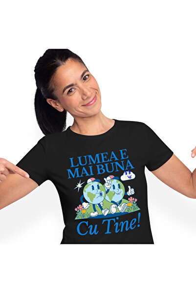 StoryGift Romania Tricou Femei cu Planeta Pamant Prieteni Veselie Natura, Fam...