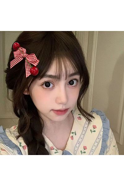 GÜLPEŞE 2-Piece Children's Buckle Cherry Pinch Hair Clip Special Design Kt-393