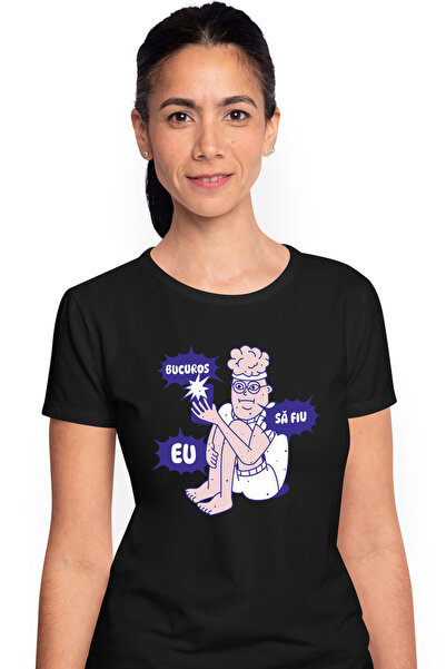 StoryGift Romania Tricou Femei tip cu telefon bucuros a fiu eu cu imprimeu pe...