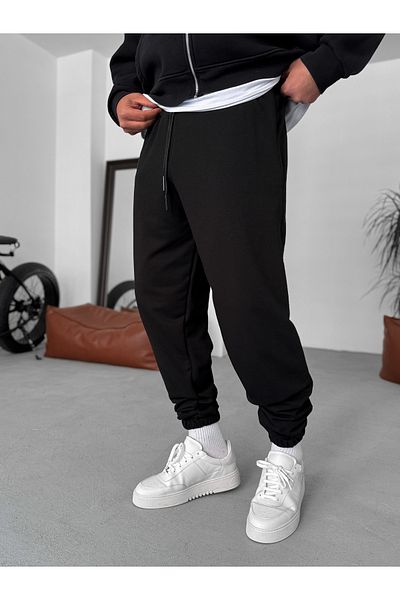 BYBASICMAN Black Three Thread Elastic Sweatpants By-071