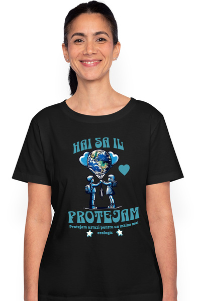 StoryGift Romania Tricou Femei planeta pamant hai sa o protejam, terra, polua...