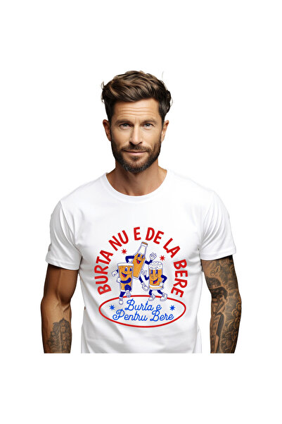 StoryGift Romania Tricou Barbati cu pahar Halba si Sticla DE Bere Petrecere D...