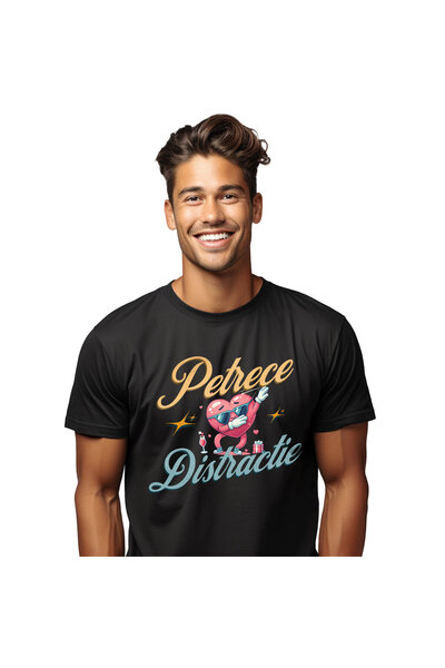 StoryGift Romania Tricou Barbati cu Inima Cool Cu Ochelarii De Soare Pahar Co...