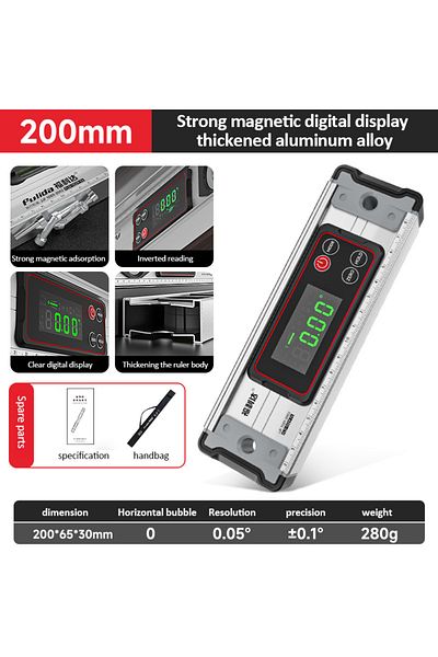 Choice Silver -200mm Digital Protractor Angle Finder Inclinometer Magnets Level Angle Slope 0-90 °electroni