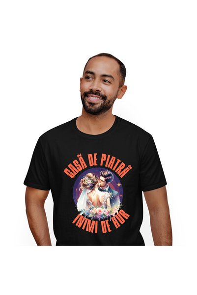 StoryGift Romania Tricou Barbati cu Portret Ziua Nuntii Cuplu Mire Si Mireasa...