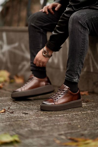 Ahmed Hamdi Bey Alvaro brown spiro men's leather shoes