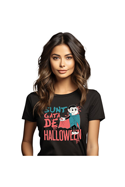 StoryGift Romania Tricou Femei cu Sileta Dracula Cu Colti Si Capa, Hallowen H...
