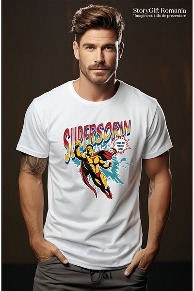 StoryGift Romania Tricou Barbati cu Minge De Baschet Animata Pe Teren Supereroi Personaje Iubitori,White_L
