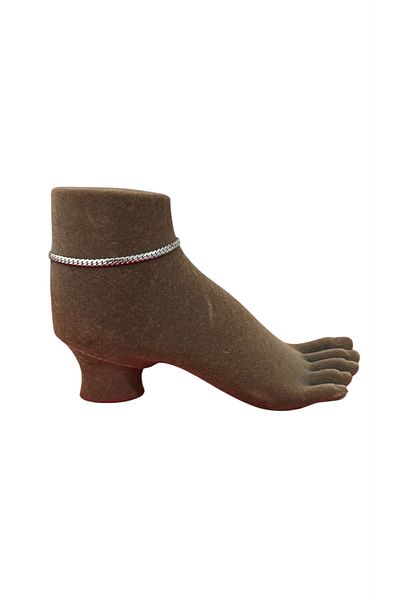 derokas Italian Model Steel Anklet Non-Tarnish Real Steel