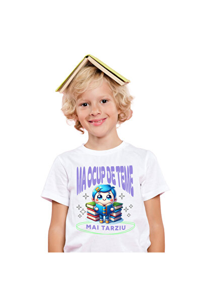 StoryGift Romania Tricou Copii cu Animatie Baiat Par Albastru Cu Teancuri De ...