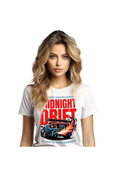 StoryGift Romania Tricou Femei cu Masina Puternica Toba Esapament Curse Pasio...