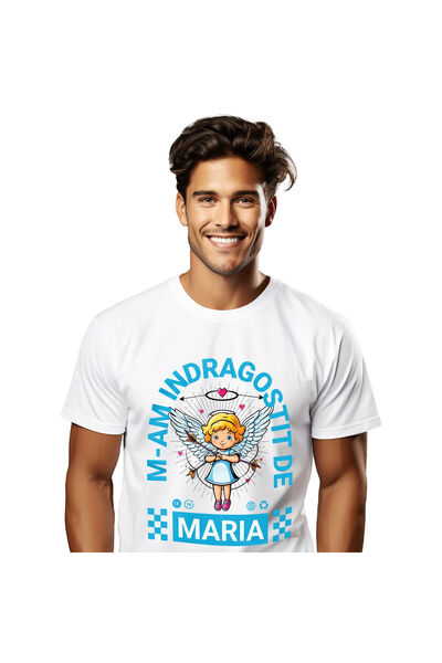 StoryGift Romania Tricou Barbati cu Fata Blonda Copil Cu Aripi Inger Valentin...