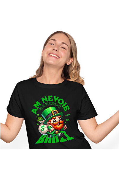 StoryGift Romania Tricou Femei cu Spiridus Ginger Cu Palaroie Norocos Cu Sac ...