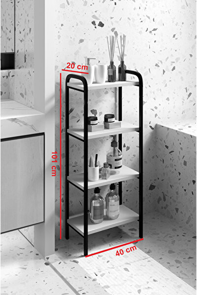 Dzdizayn Miyo Banyo Düzenleyici Mutfak Rafı Banyo Dolabı Çok Amaçlı Dolap 4 Katlı Metal Mutfak Düzenleyici