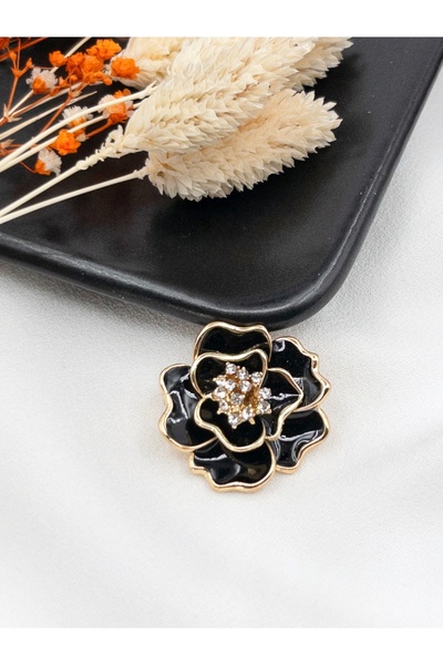 Siya Silver Zirkon Taşlı Gül Broş