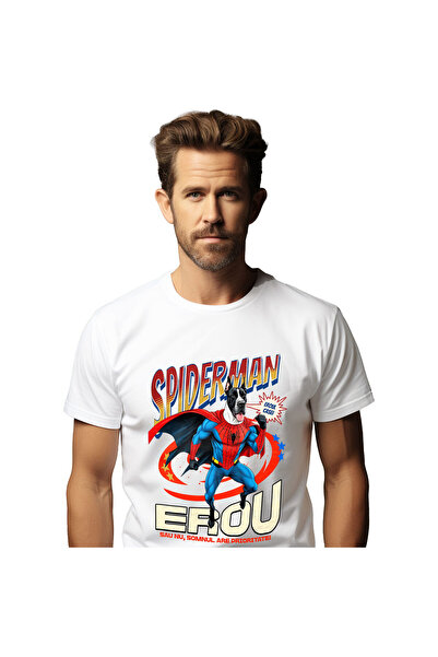 StoryGift Romania Tricou Barbati cu Dog German / Great Dane Caine In Costum d...