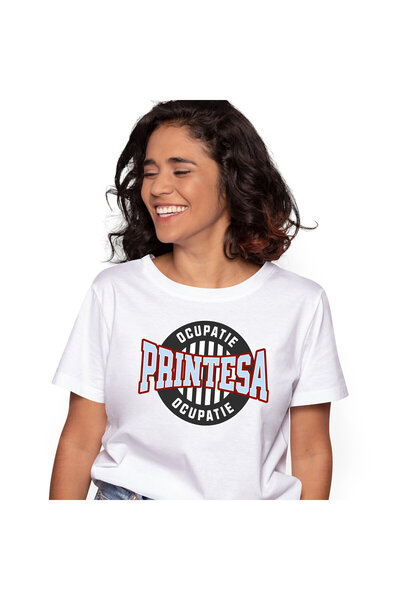StoryGift Romania Tricou Femei cu Iluzie Optica Insigna Ocupatie Printesa Fem...